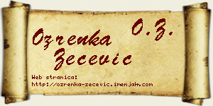 Ozrenka Zečević vizit kartica